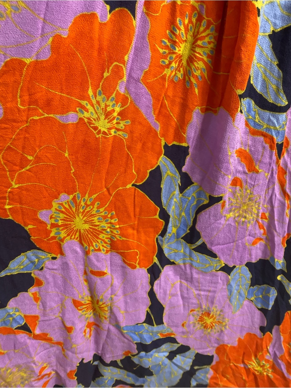 LOFT Full Bloom Cross-Back Floral Maxi Boho Dress Purple Orange Watercolor 10 - Picture 16 of 16